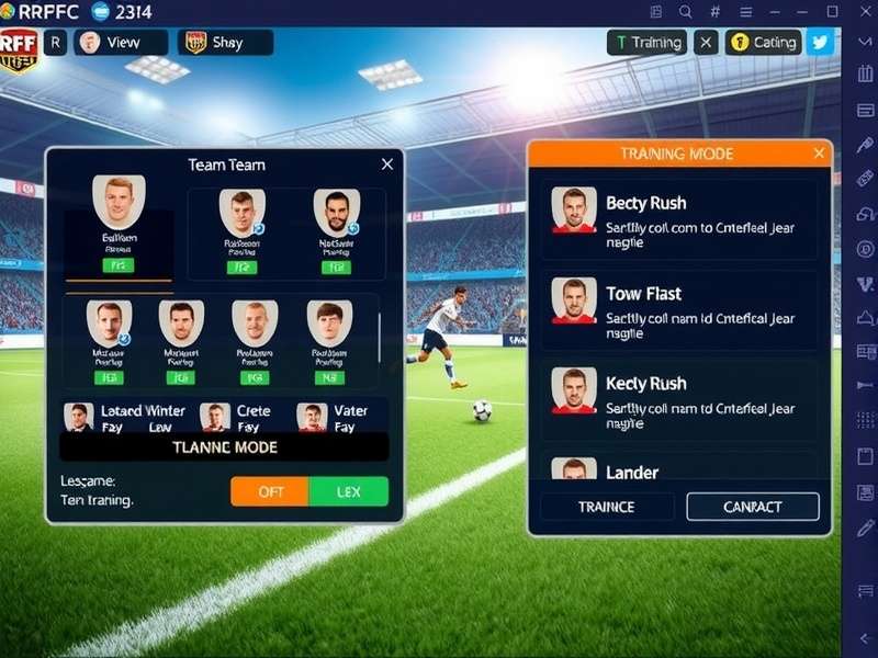 RR FC Victory Rush gameplay screenshot showing football action