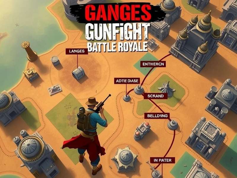 Ganges Gunfight Battle Royale strategy illustration showing tactical positioning