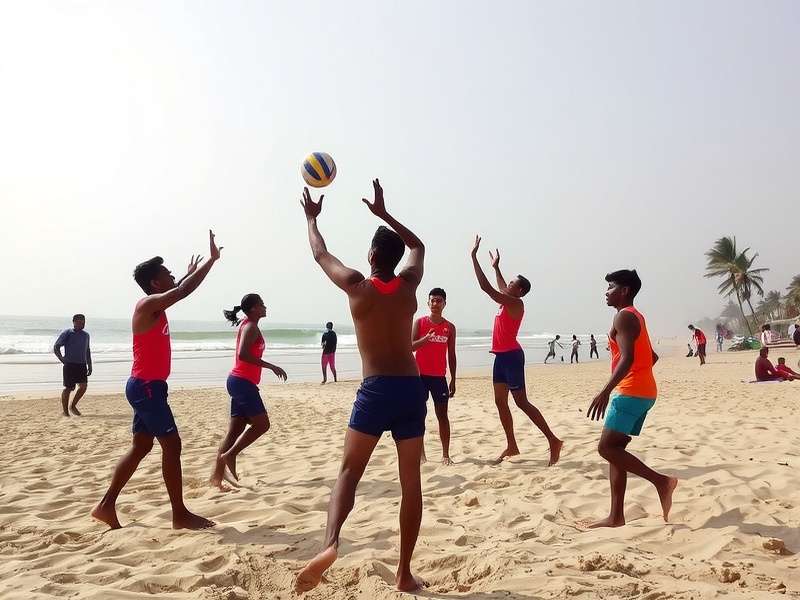 Beach Volley India Dynamos players training on beach