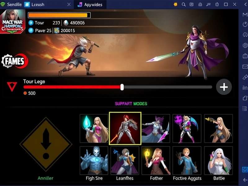 Mace War Champions character customization screen
