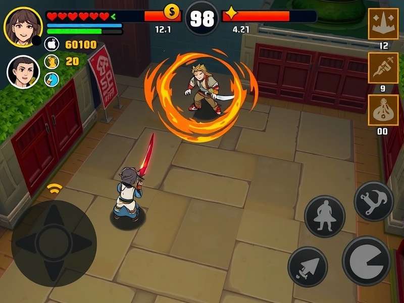 Spicy Sword Clash battle arena with environmental elements