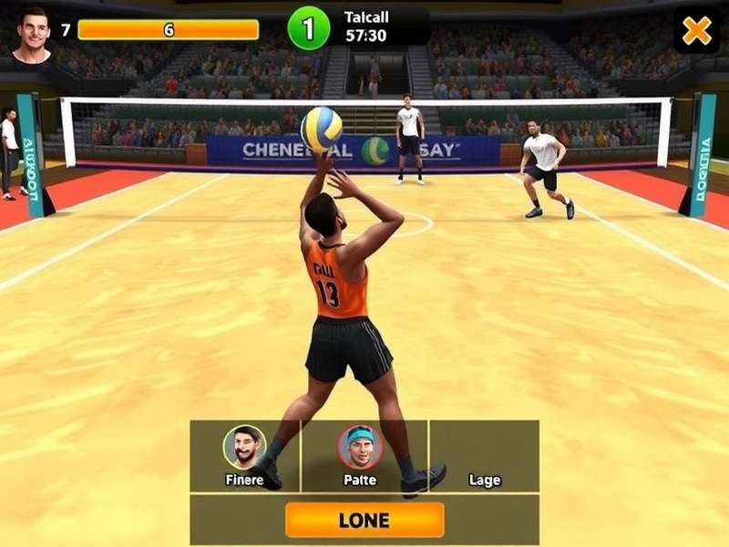 Mahal Volley Powerhouse gameplay screenshot showing intense volleyball action