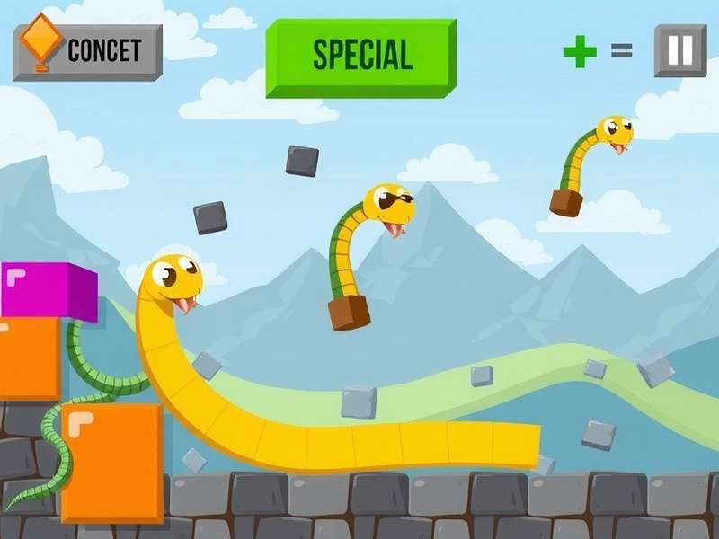 Snake Sprint Block gameplay screenshot showing snake movement and block obstacles