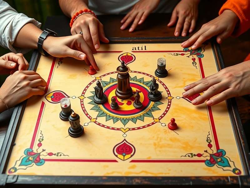 Agile Carrom Combat gameplay with players taking shots