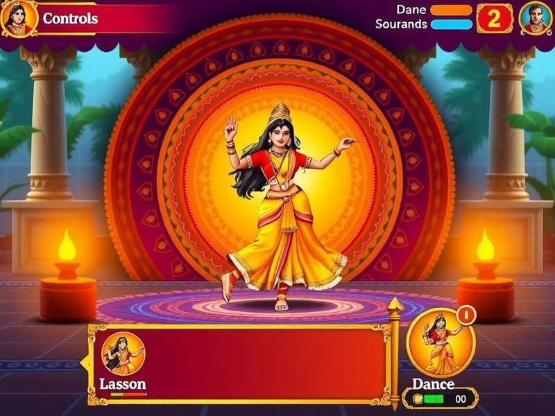 Radha S Divine Dance control interface and dance moves