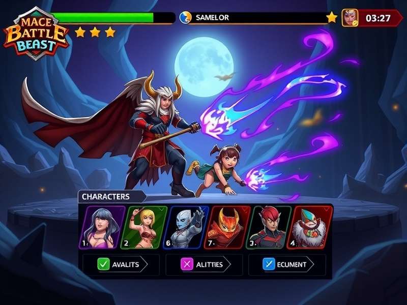Mace Battle Beast character selection screen