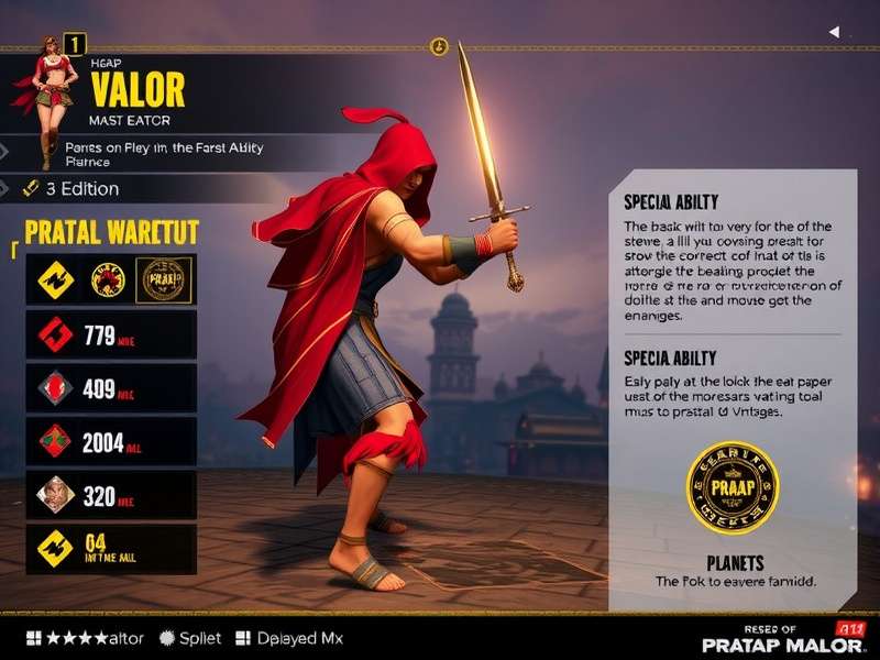 Character Customization in Pratap Mace Valor Pratap Mace Valor character customization screen
