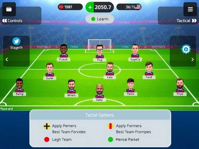 Football Power Play tactical interface showing formation options