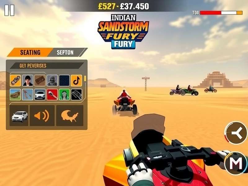 Indian Sandstorm Fury Desert Racing Indian Sandstorm Fury gameplay screenshot showing desert racing