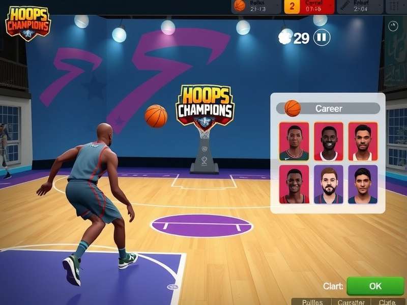 Hoops Champions Gameplay Hoops Champions gameplay screenshot showing basketball action