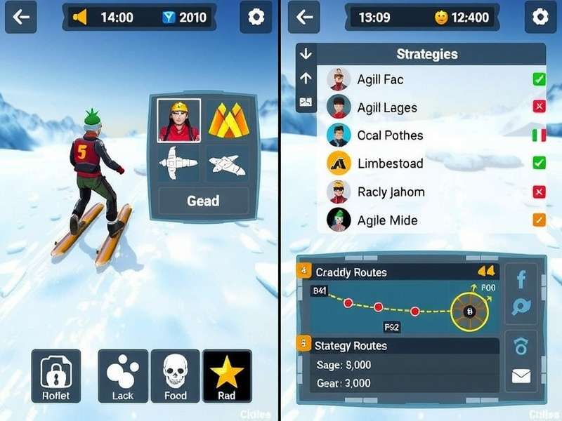 Agile Ace Glacier Glide gameplay screenshot showing character navigating icy terrain