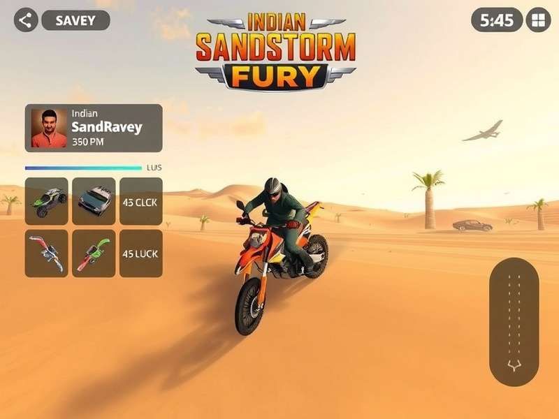 Vehicle Customization in Indian Sandstorm Fury Indian Sandstorm Fury vehicle customization interface