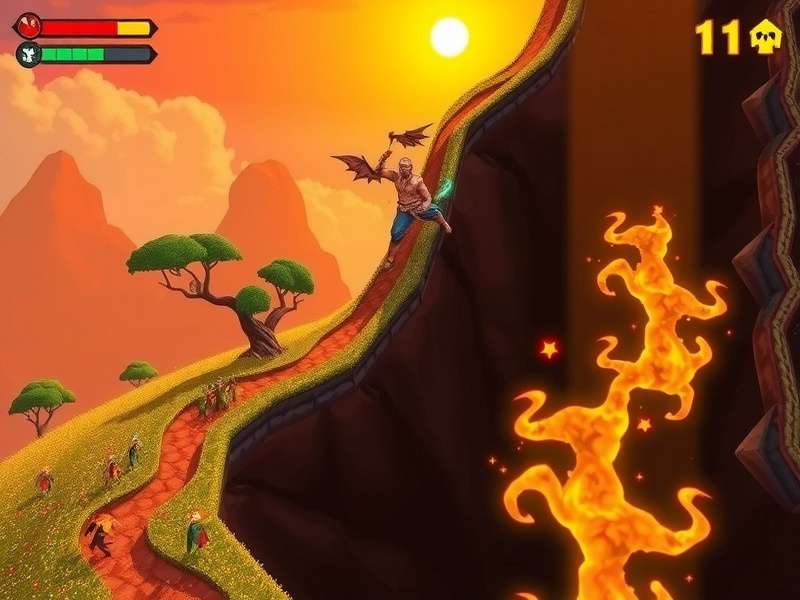 Fiery Trek Gameplay - Mystical Indian Adventure Fiery Trek gameplay showing character navigating through mystical Indian landscape