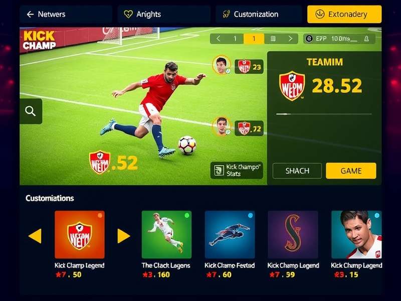 Kick Champ Legend gameplay screenshot showing football action