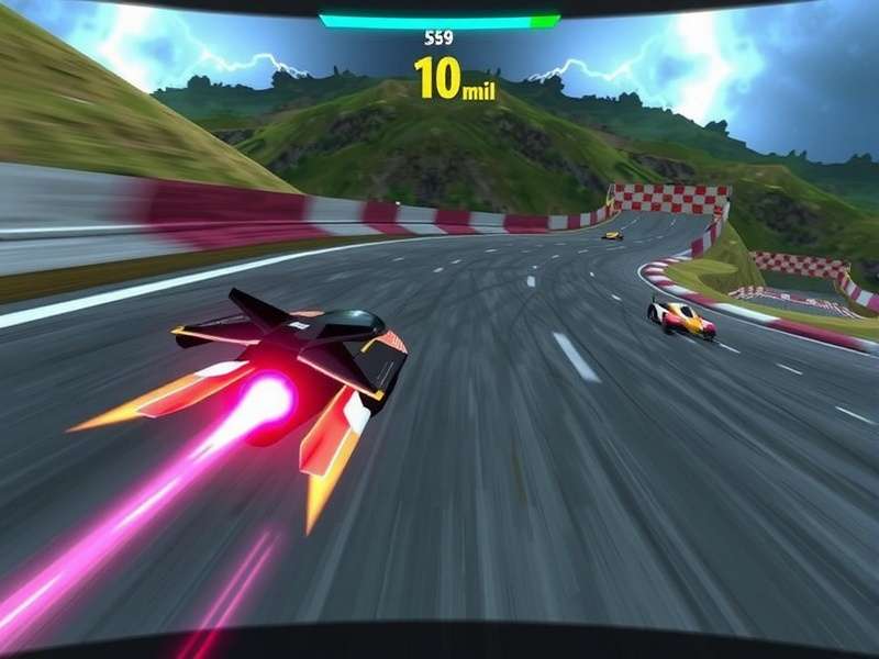 Lightning Sprint Ace Gameplay Lightning Sprint Ace gameplay screenshot showing intense racing action