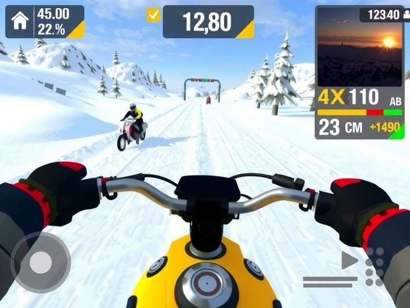 Scooty Snowy Ride Game Interface and Controls Scooty Snowy Ride control interface and HUD display