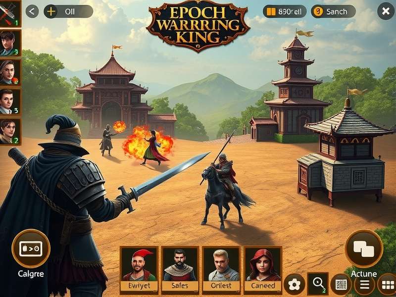 Epoch Warrior King gameplay screenshot showing strategic battle