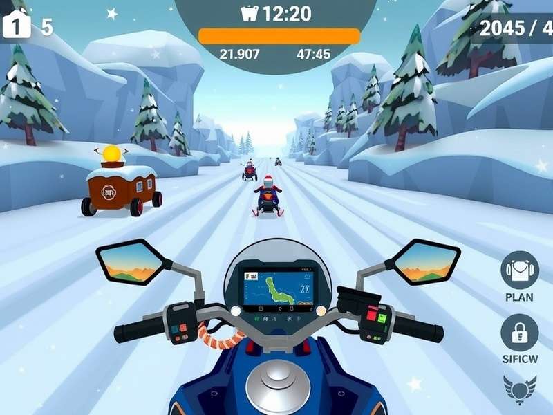 Scooty Snowy Ride Multiplayer Racing Mode Scooty Snowy Ride multiplayer race scene
