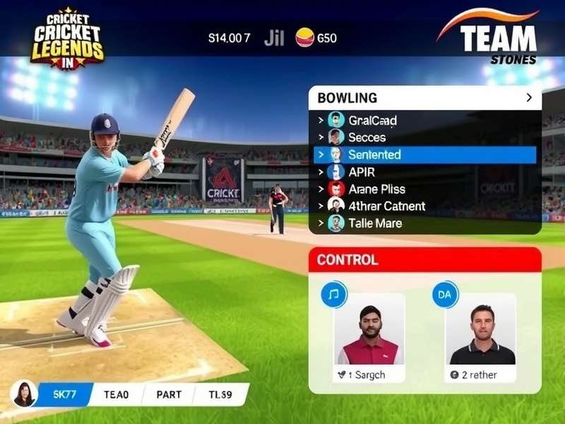 Cricket Legends IN Team Management Cricket Legends IN team management interface