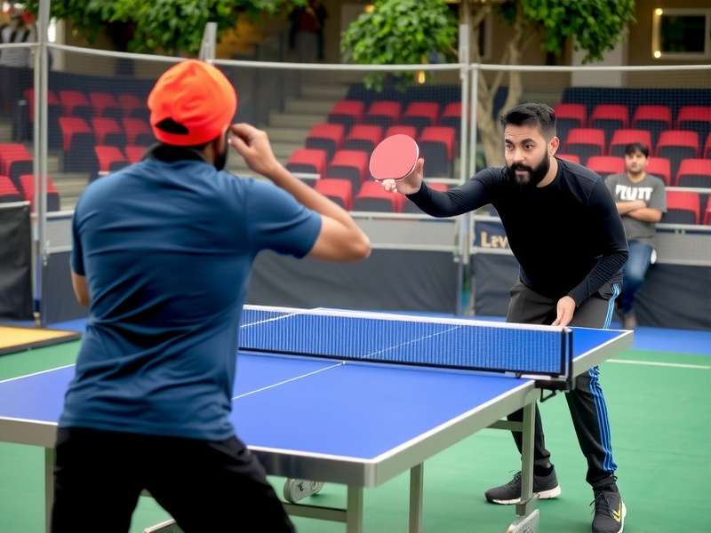 Punjab Ping Pong Gladiator match in progress