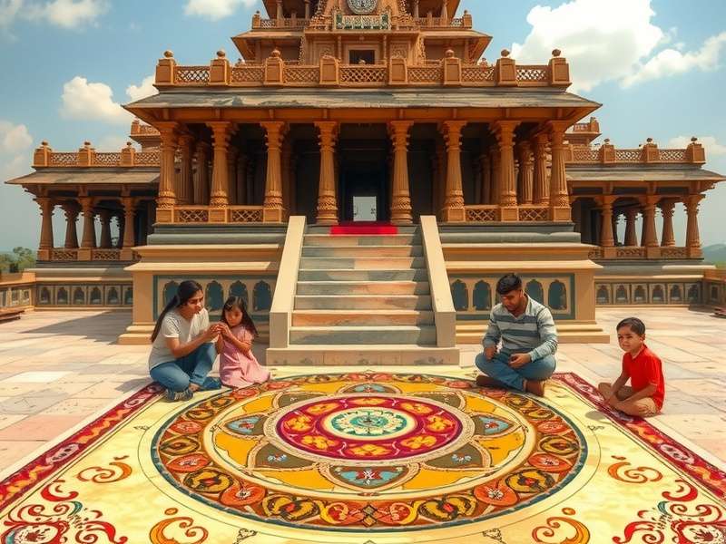 Multi-generational family playing Temple Sacred Sojourn together