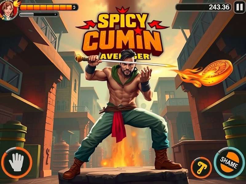 Spicy Cumin Avenger game cover art showing the main character in action pose