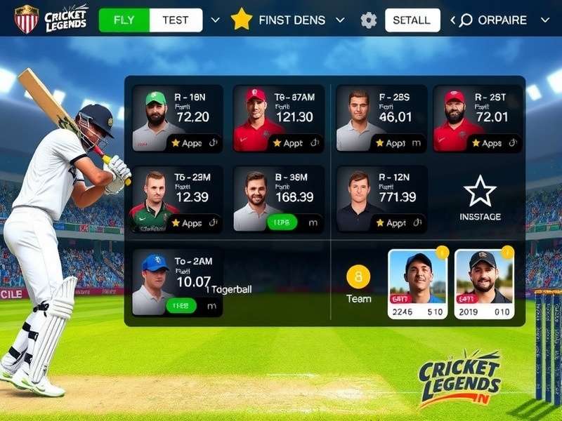 Cricket Legends IN Batting Interface Cricket Legends IN gameplay screenshot showing batting interface
