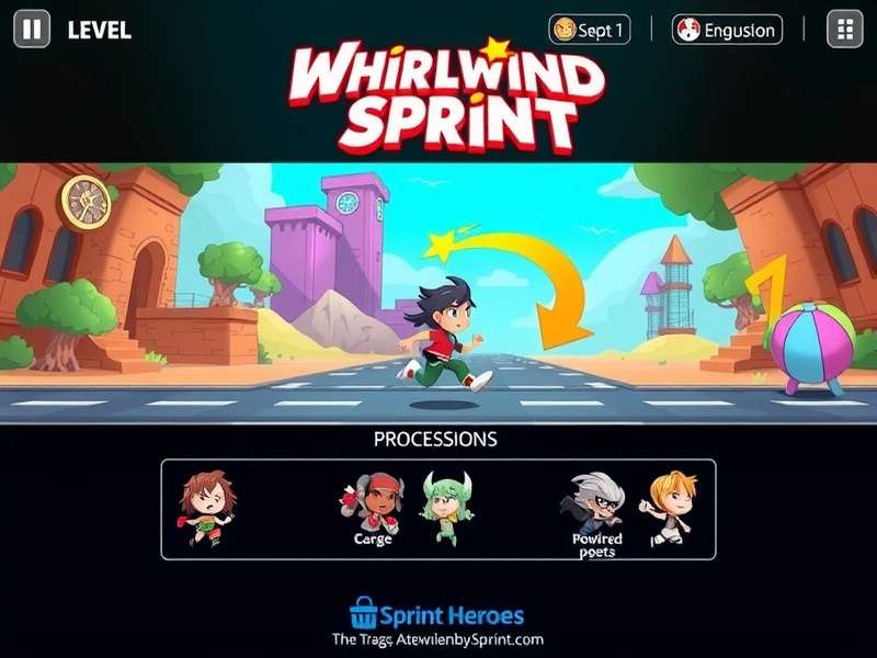 Whirlwind Sprint Heroes character selection screen showing diverse roster