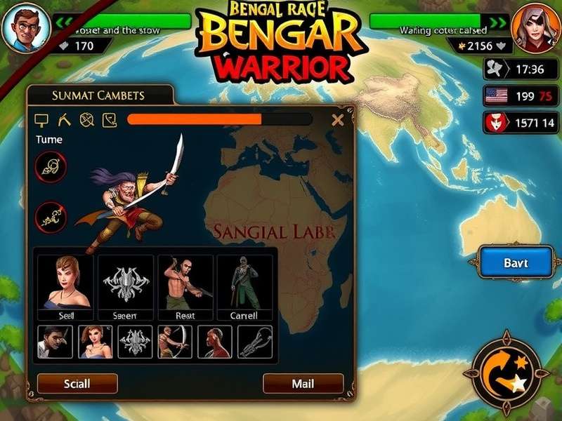 Explorable World Map in Bengal Rage Warrior Bengal Rage Warrior world map showing different regions