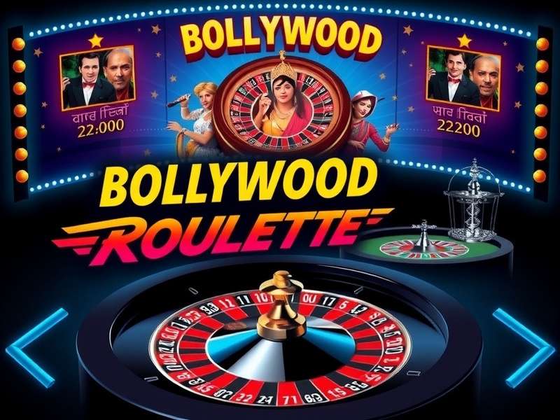 Bollywood Roulette Game Setup Bollywood Roulette game setup with colorful wheel and movie elements