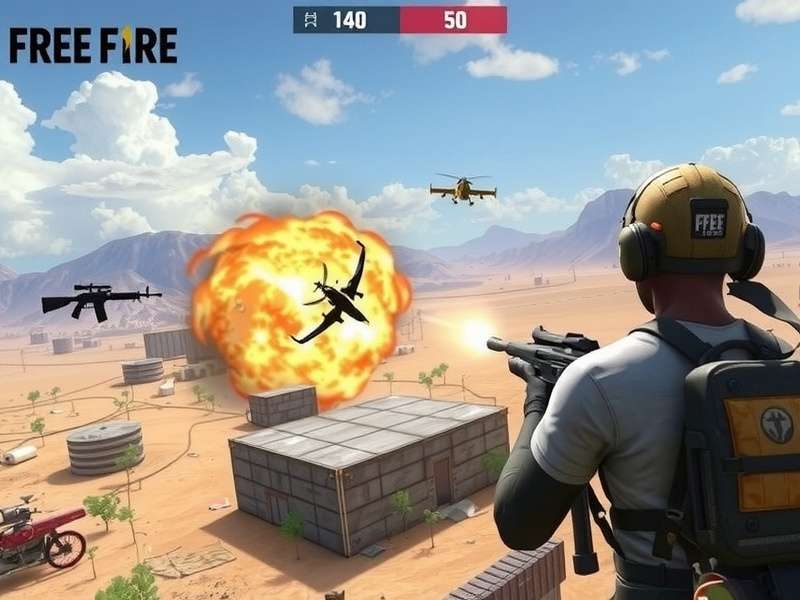 Free Fire Falcon Fury Intense Battle Scene Free Fire Falcon Fury gameplay screenshot showing intense battle action